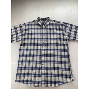 Mens LOAFERS Reed StJames Button Shirt Cotton‎ SIZE L Short Sleeve wrinkle free